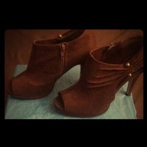 Open heel booties